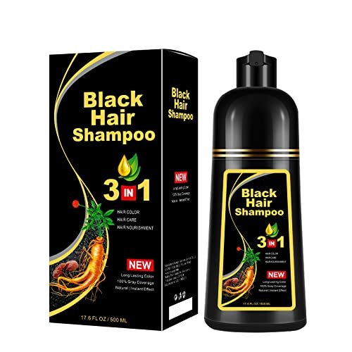 3-In-1 Black Hair Dye Shampoo