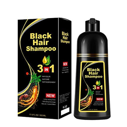 3-In-1 Black Hair Dye Shampoo