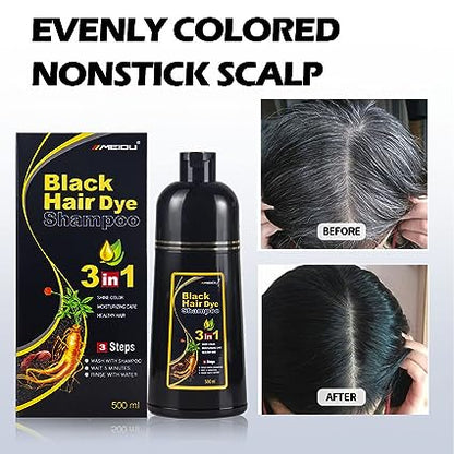 3-In-1 Black Hair Dye Shampoo