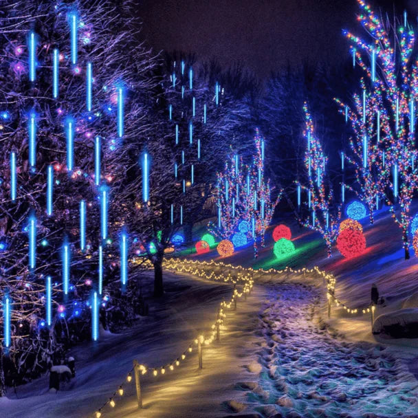 ULTIMATE LED SOLAR POWERED METEOR SHOWER GARDEN LIGHTS