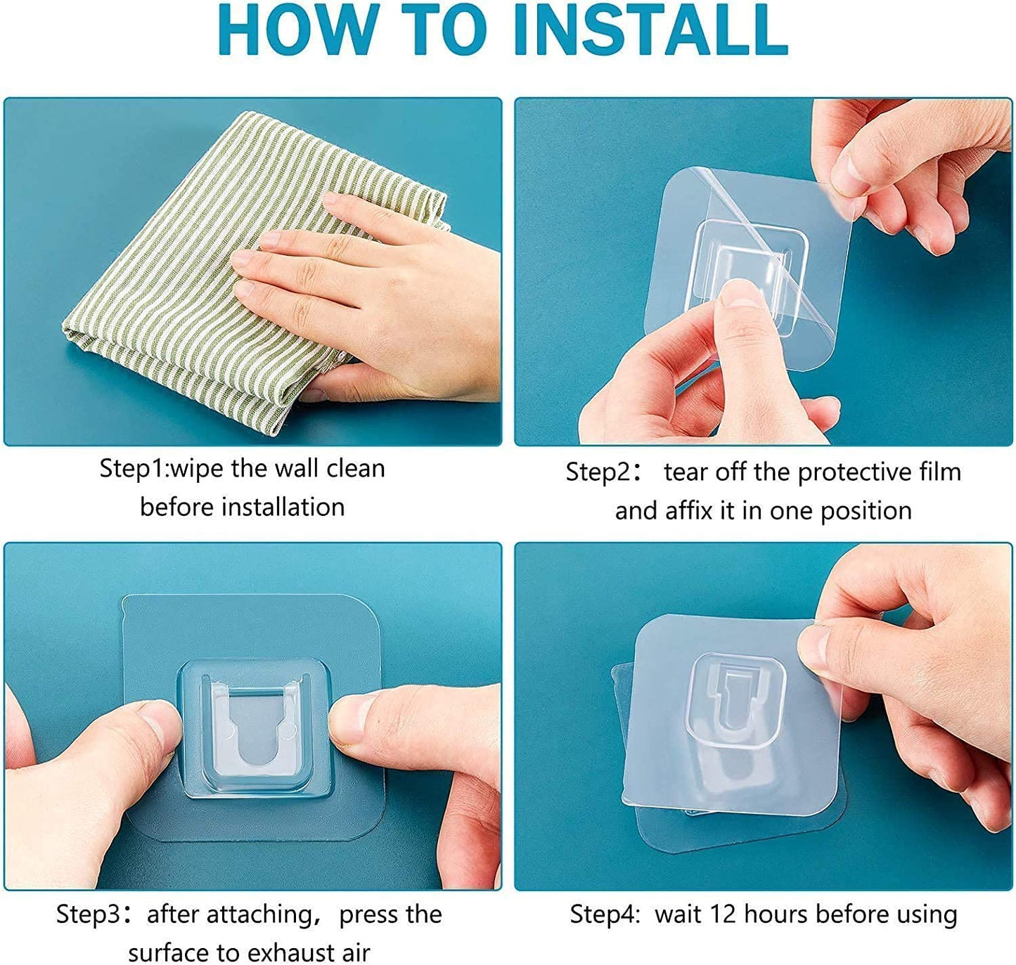 Double-Sided Adhesive Wall Hooks without Punching and Nails (Pack Of 10)